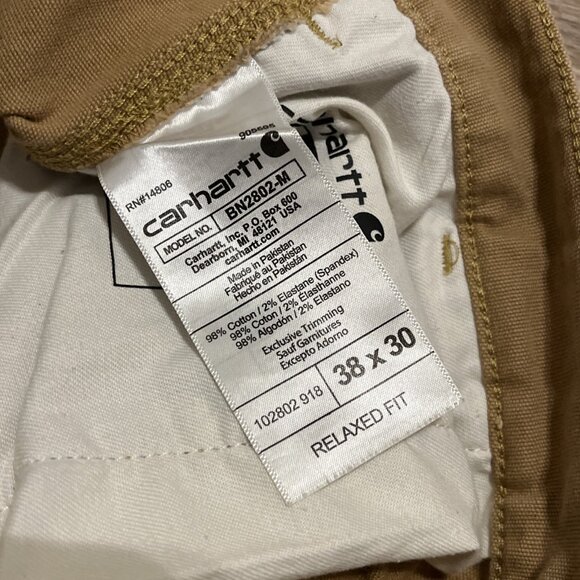 Mens Carhartt Rugged Flex Relaxed Fit Double Knee Pants 38x30 Tan Utility 102802 - Picture 11 of 14
